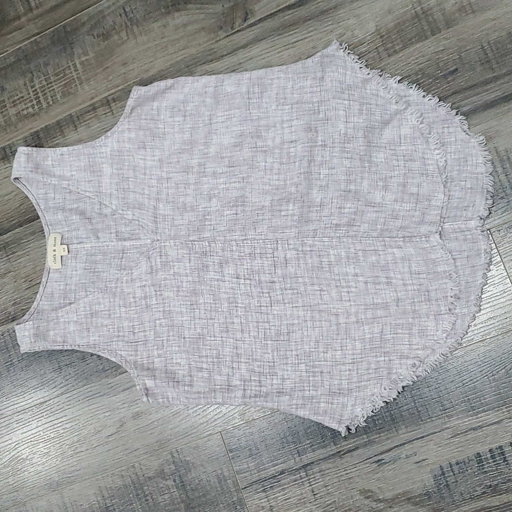 Anthropologie Cloth & Stone linen/cotton blend tank top with raw bottom hem